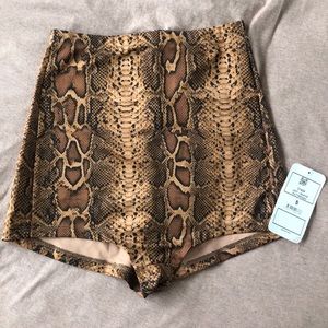 Dolls Kill High Waisted Snakeskin Shorts